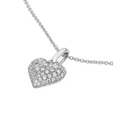 Pave Diamond Heart Pendant (1/2tcw) in White Gold - by Dazyle