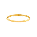 Square Etched Bangle 10K Yellow Gold Box Lock - 10K Yellow Gold - by Dazyle
