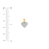 Pave Diamond Heart Pendant 1/2tcw - 14K Yellow & White Gold - by Dazyle