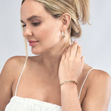 Polished Bamboo Style Bangle Bracelet | 14K Yellow Gold | Box Lock | Elegant Bangle - 14K Yellow Gold