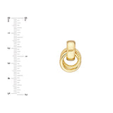 Texture Door Knocker Hoop Earrings - 14K Yellow Gold - by Dazyle
