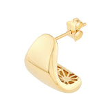 Semi Hoop Earrings - 14K Yellow Gold - by Dazyle