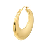 Large Graduated Puffed Hoop Earrings - 14K Yellow Gold - by Dazyle