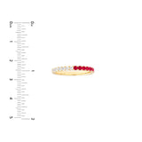 Stackable Ruby & Diamond Band 14K Yellow Gold - Size 4.0 - by Dazyle