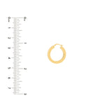 20mm Round Square Tube Hoop Earrings - 14K Yellow Gold - by Dazyle