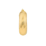 Textured Round Tube Hoop Earrings - 14K Yellow Gold - 10mm - by Dazyle