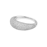 Diamond Pave Dome Ring (White Gold) - 14K White Gold, - by Dazyle