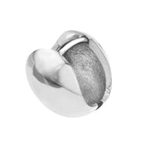 Sterling Silver Round Puff Hoop Earrings - Sterling Silver - by Dazyle