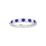 Sapphire & Diamond Eternity Band (1-1/2tcw) - 14K White Gold - by Dazyle