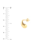 Small Teardrop Dome Earrings - 14K Yellow Gold - by Dazyle