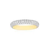 Pave Diamond Stackable Band (7/8tcw) - 14K Yellow & White Gold - by Dazyle