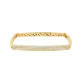 Pave Diamond Square Bangle - 14K White Gold - by Dazyle