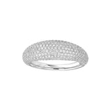 Diamond Pave Dome Ring (White Gold) - 14K White Gold, - by Dazyle
