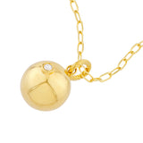 Diamond Circle Bead Charm - 14K Yellow Gold Oval Jump Ring Charm - by Dazyle