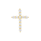 Diamond Cross Pendant 1tcw - 14K White Gold - by Dazyle