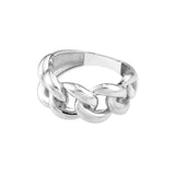 Sterling Silver Curb Chain Ring - Elegant Style | Chic Design | Available in Sizes 6, 7, and 8 - Sterling Silver