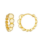 Graduated Beaded Hoop Earrings - 14K Yellow Gold - by Dazyle