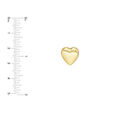 Puff Heart Earrings | 14K Yellow Gold | Post & Nut | Sweet Charm Earrings - 14K Yellow Gold