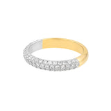 Pave Diamond Stackable Band (7/8tcw) - 14K Yellow & White Gold - by Dazyle