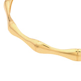 Polished Bamboo Style Bangle Bracelet | 14K Yellow Gold | Box Lock | Elegant Bangle - 14K Yellow Gold