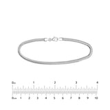 Sterling Silver 10mm Snake Chain Bracelet - Sterling Silver - 8 Inch - by Dazyle
