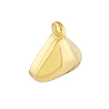 Puffed Triangle Charm - 14K Yellow Gold Jump Ring Charm - by Dazyle