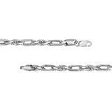 Sterling Silver Chain - 5.80mm Figaro Chain - 7.25 Inch - by Dazyle
