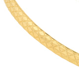 Square Etched Bangle 10K Yellow Gold Box Lock - 10K Yellow Gold - by Dazyle