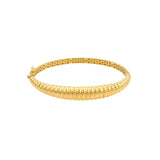 Graduated Ribbed Bangle Bracelet | 14K Yellow Gold | Box Lock | Eye-Catching Bangle - 14K Yellow Gold