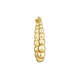 Bead Hoop Earrings - 14K Yellow Gold Hinge Back - by Dazyle