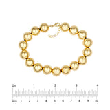 14K Yellow Gold 12mm Beaded Bracelet - 8.5 inches - by Dazyle