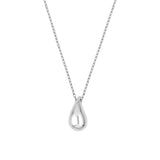Sterling Silver Teardrop Pendant Necklace - 18 Inch Chain - by Dazyle