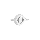 Evil Eye Charm Spool Charm Jump Ring Closure 14K White Gold - by Dazyle