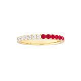 Stackable Ruby & Diamond Band 14K Yellow Gold - Size 4.0 - by Dazyle