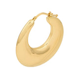 Small Graduated Puffed Hoop Earrings - 14K Yellow Gold - by Dazyle