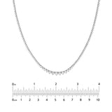 17 Inch Diamond Graduated Half Tennis Necklace 3 Carat - 14K White Gold - by Dazyle