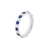 Sapphire & Diamond Eternity Band (1-1/2tcw) - 14K White Gold - by Dazyle