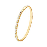 Diamond Flexi Tennis Bangle - 14K Yellow Gold - 7.0 inch - by Dazyle