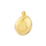 Puffed Oval Charm - 14K Yellow Gold - by Dazyle
