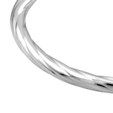 Sterling Silver Twisted Oval Bangle - Sterling Silver - by Dazyle