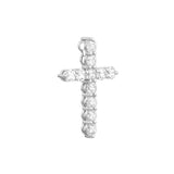 Diamond Cross Pendant 1tcw - 14K White Gold - by Dazyle