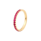 Ruby Gemstone Stackable Band - 14K Yellow Gold, Size 4 - by Dazyle