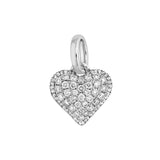Pave Diamond Heart Pendant (1/2tcw) in White Gold - by Dazyle