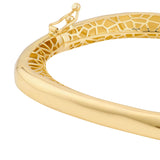 Polished Semi Round Bangle Bracelet - 14K Yellow Gold - by Dazyle