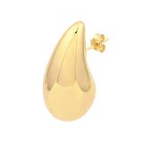 Extra Large Puff Teardrop Dome Earrings - 14K Yellow Gold Dangle Earrings - by Dazyle
