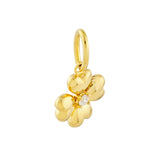 Puff Flower Charm - 14K Yellow Gold - with Diamond - by Dazyle