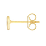 White Enamel Heart Stud Earrings - 14K Yellow Gold - by Dazyle