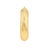 Textured Round Tube Hoop Earrings - 14K Yellow Gold - 15mm - by Dazyle