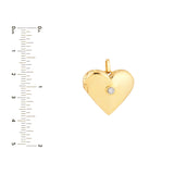 Diamond Puff Heart Locket (1/10tcw) - 14K Yellow Gold - 3mm - by Dazyle