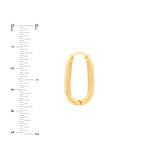 Oval Round Hoop Earrings | 25.1mm | 14K Yellow Gold | Hinge Back | Earrings - by Dazyle